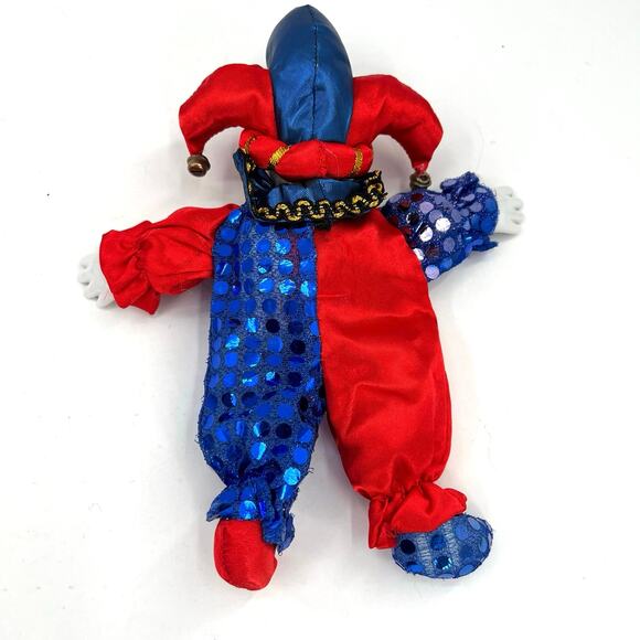 Vintage hand and face porcelain jester or harlequin doll. - Picture 3 of 3